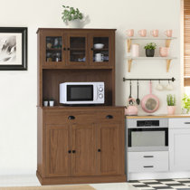 Wood microwave deals cabinet